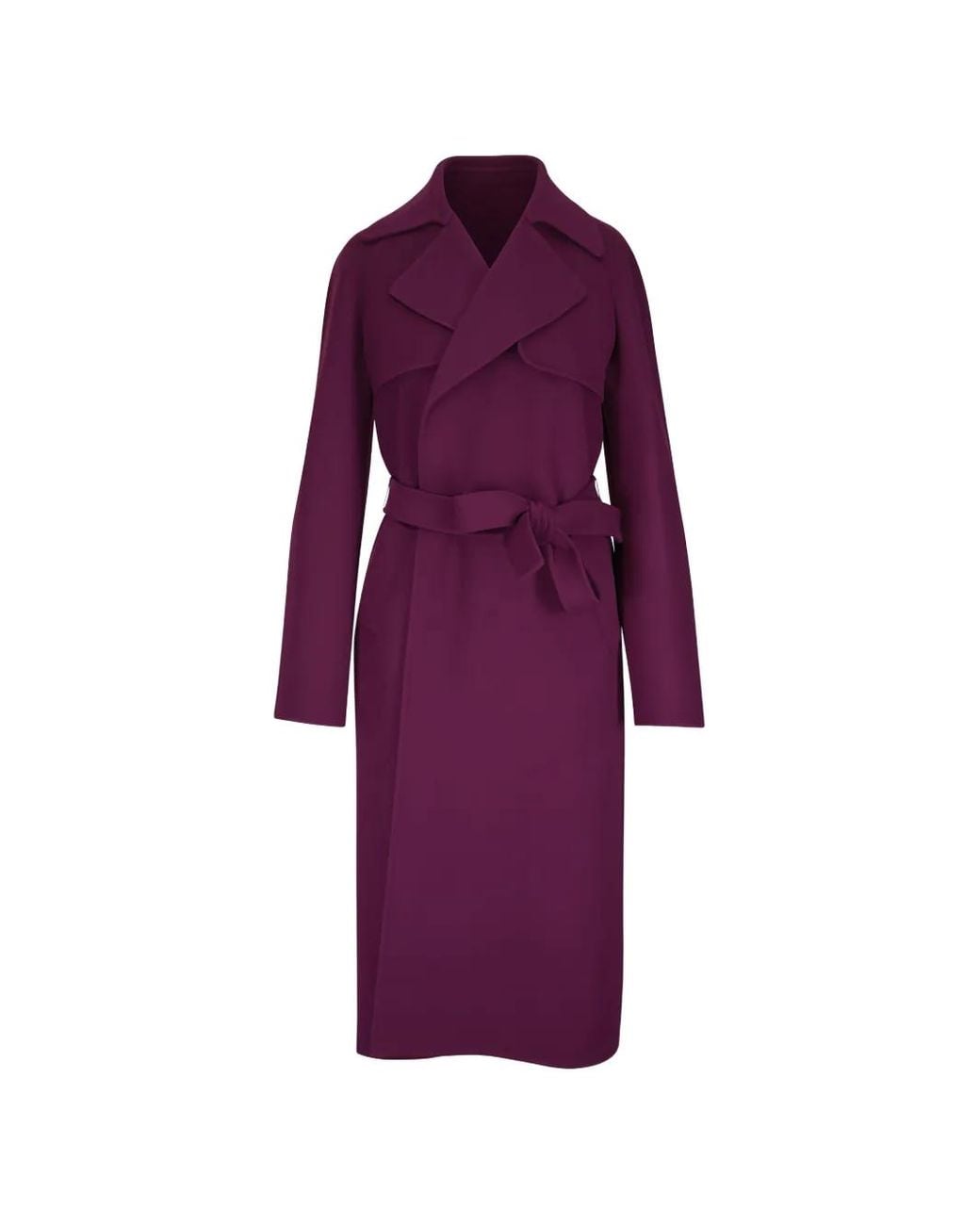 Michael Kors Purple Jennifer Belted Wool Coat