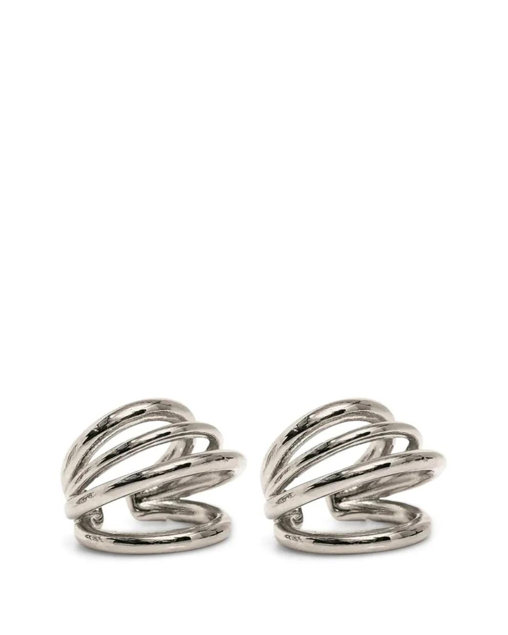 Panconesi White Small Serpent Hoops Earrings