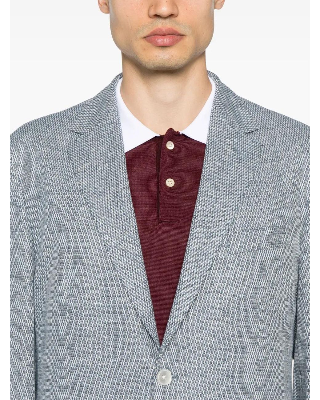 Boss Gray Patterned Blazer for men