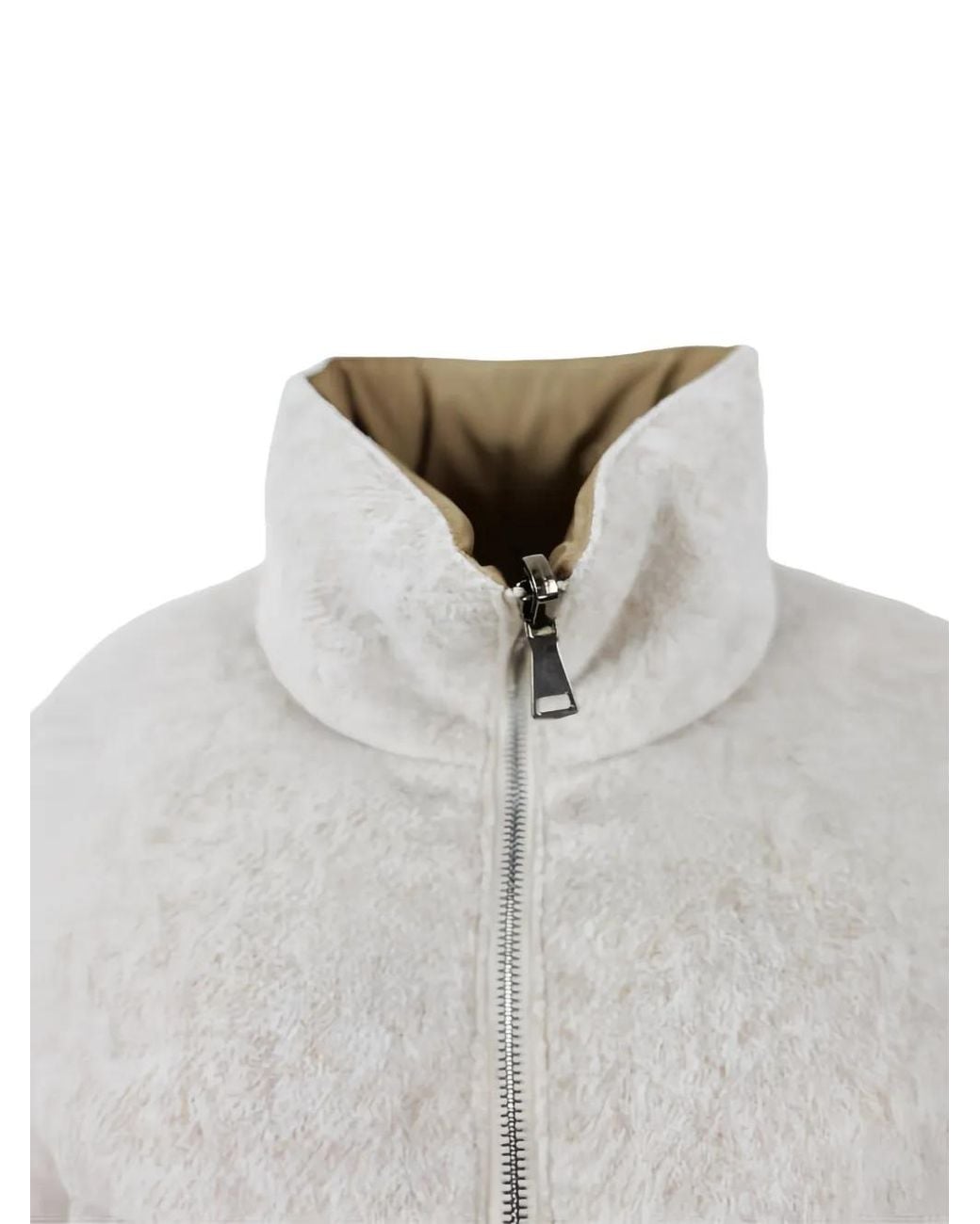 Lorena Antoniazzi Gray Quilted High-Neck Jacket