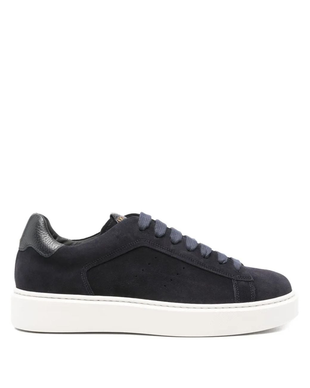 Doucal's Black Clay Suede Lace-Up Sneakers for men