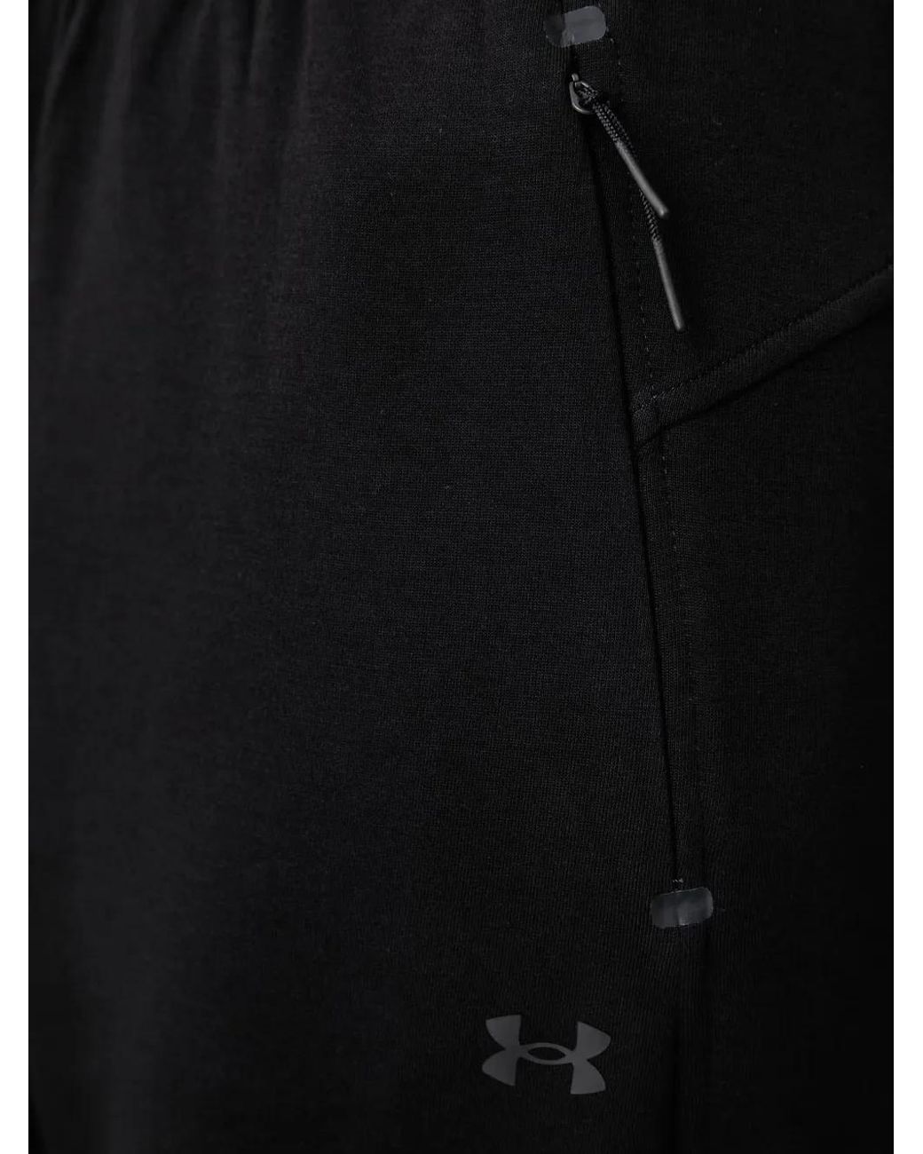 Under Armour Black Unstoppable Fleece Gym Logo-Print Track Pants