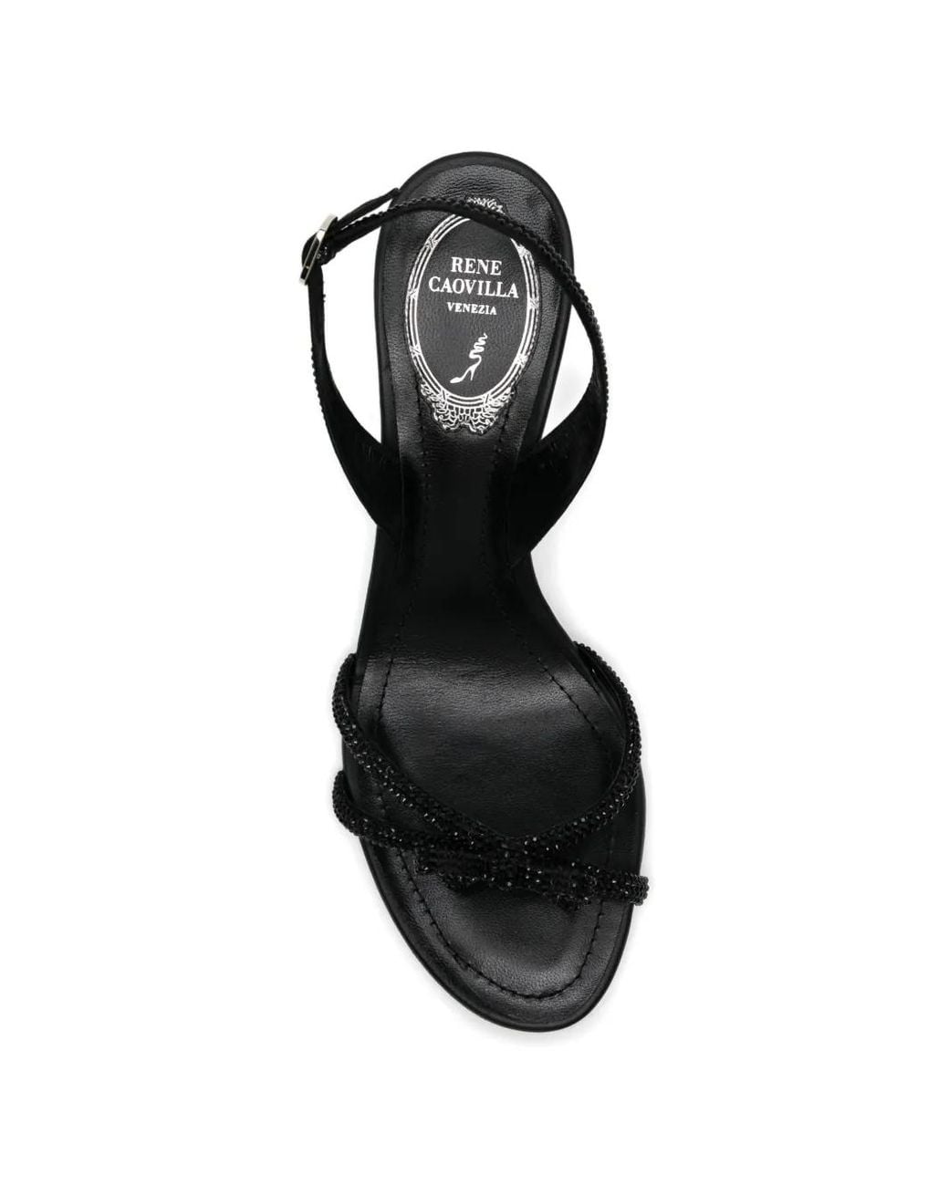 Rene Caovilla Black Sandales À Ornements Métalliques