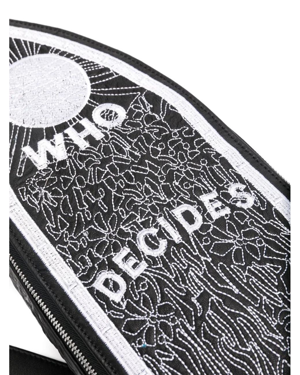 Who Decides War Black Wdw Leather Messenger Bag for men