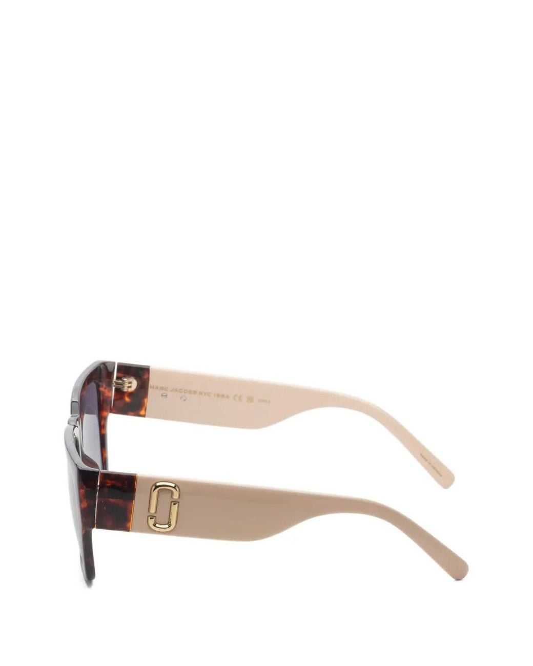 Marc Jacobs Gray Tortoiseshell-Effect Square-Frame Sunglasses