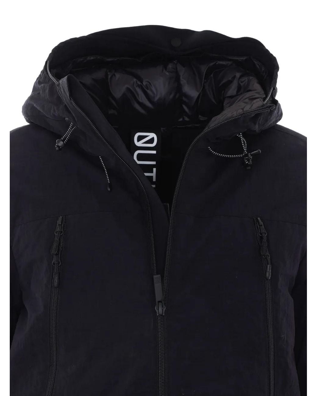 OUTHERE Blue Logo-Patch Hooded Jacket for men