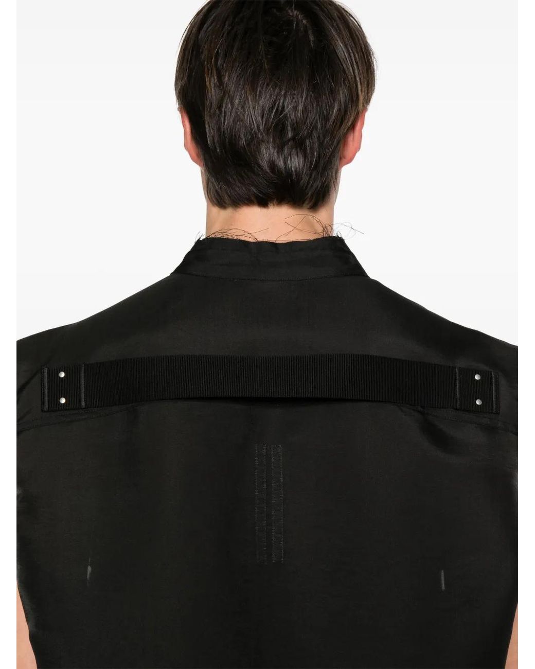 Rick Owens Black Raw Cut-Detailing Vest for men