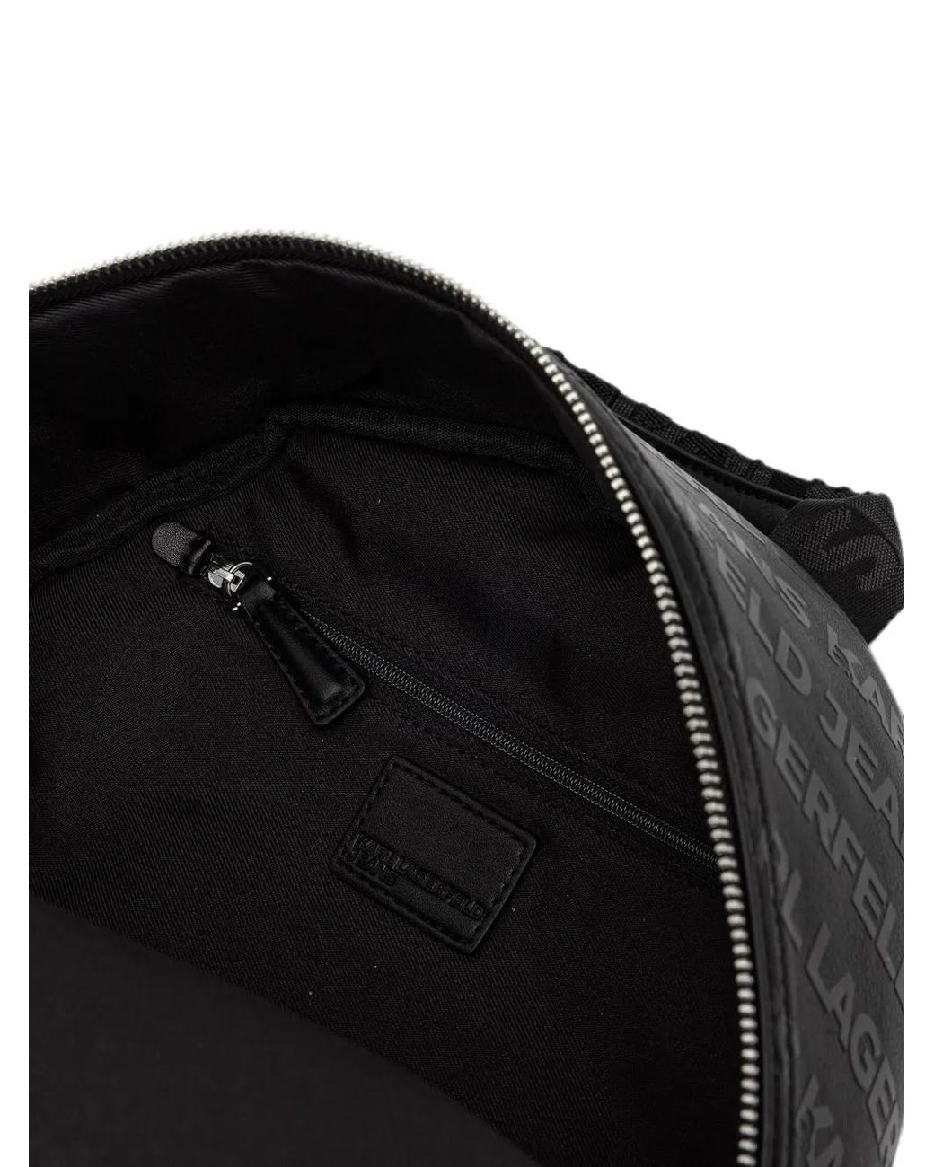 Karl Lagerfeld Black All-Over Logo-Embossed Backpack for men