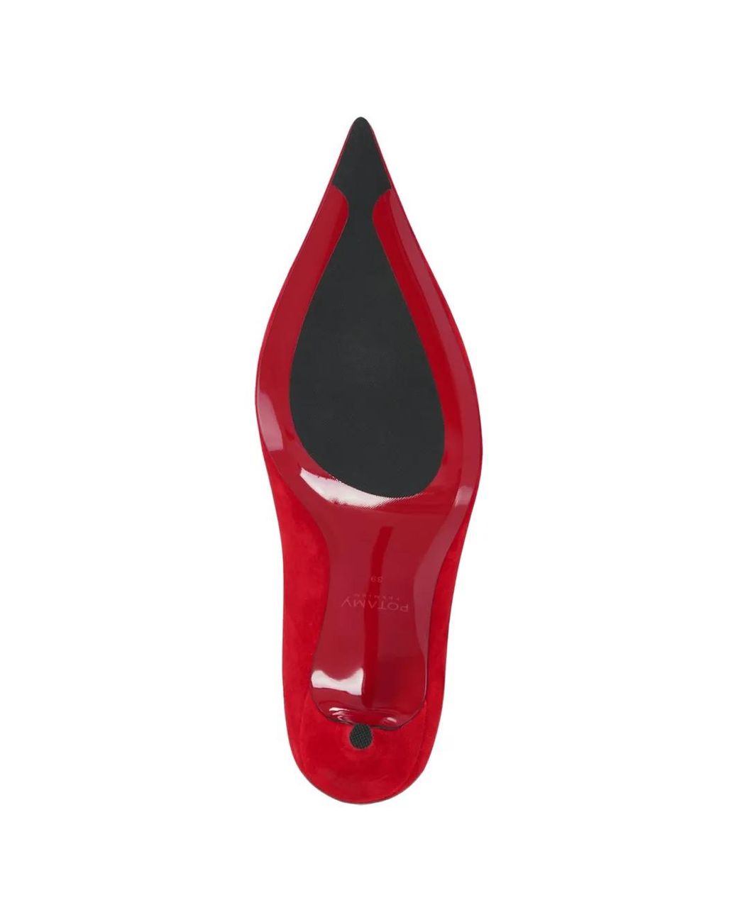 POTAMY Red Pointed Suede Pumps