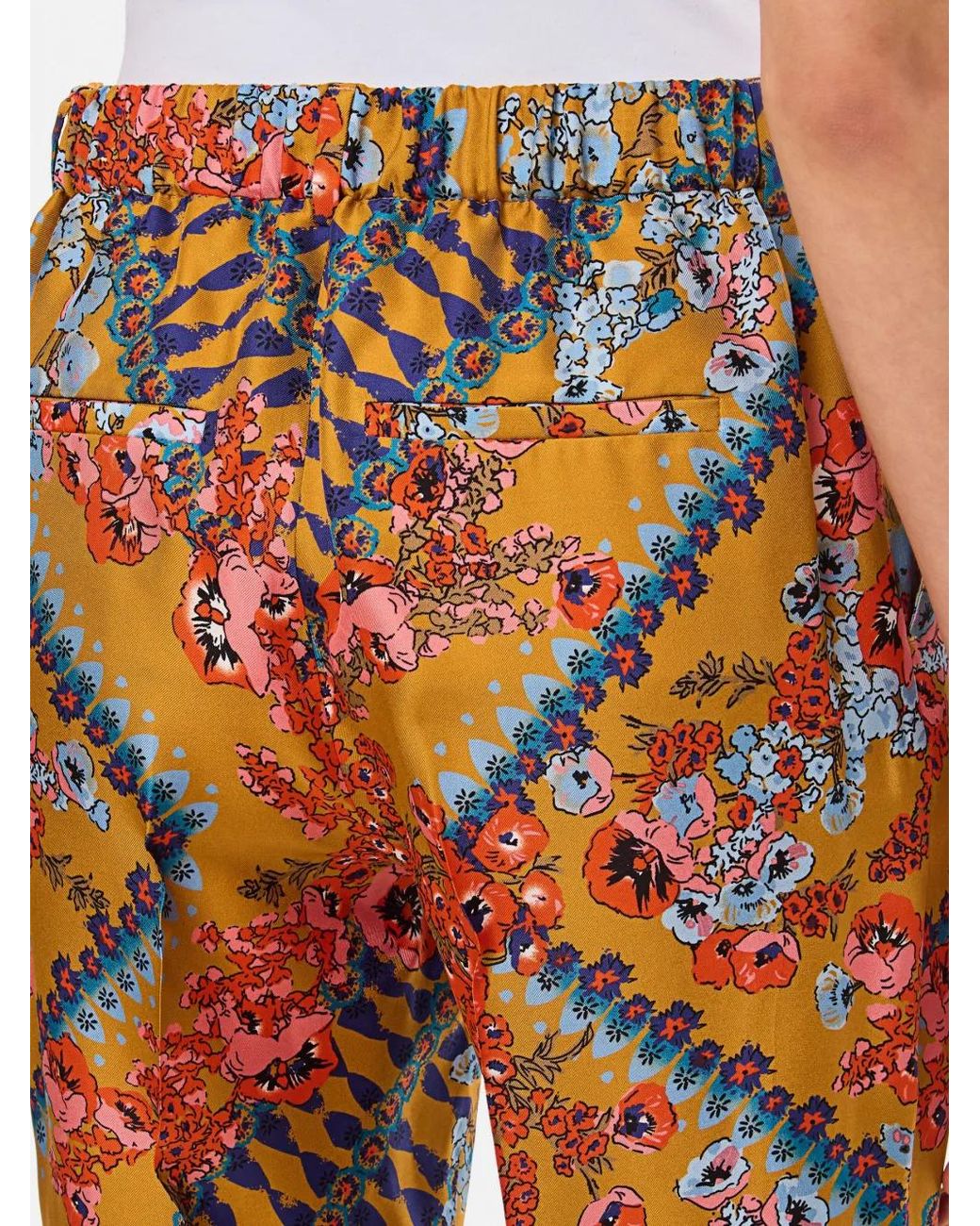 Alberto Biani Orange Silk Trousers