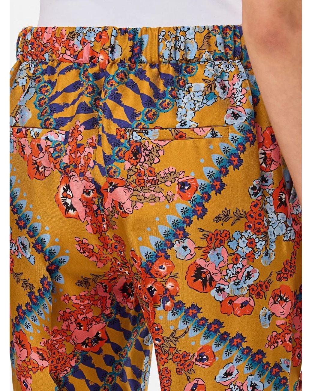 Alberto Biani Orange Silk Trousers