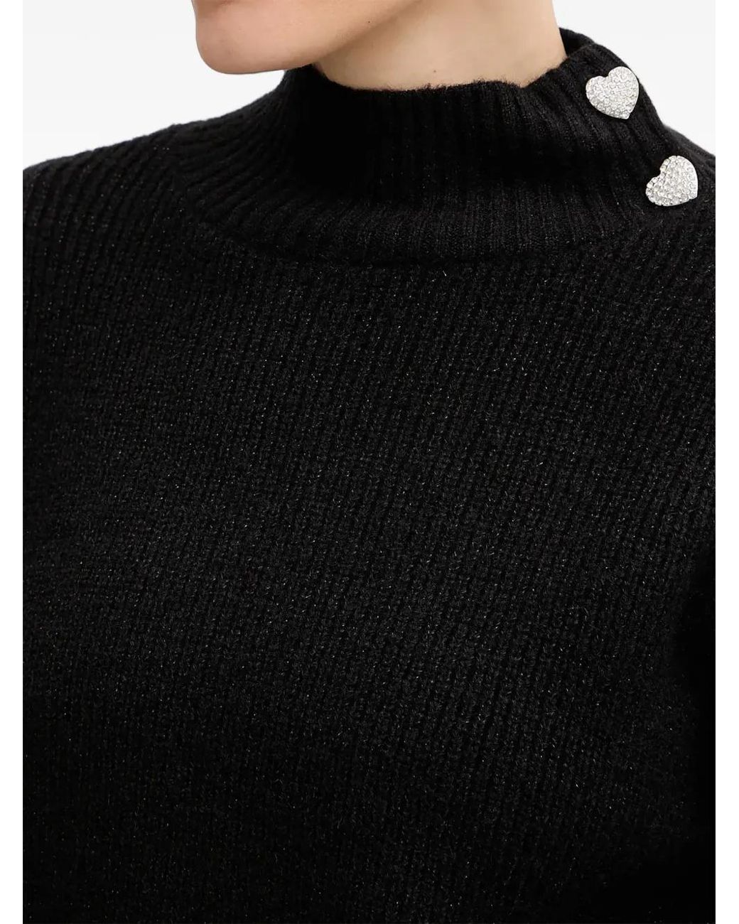 Mstori Heart-Button Sweater Morgan en coloris Black