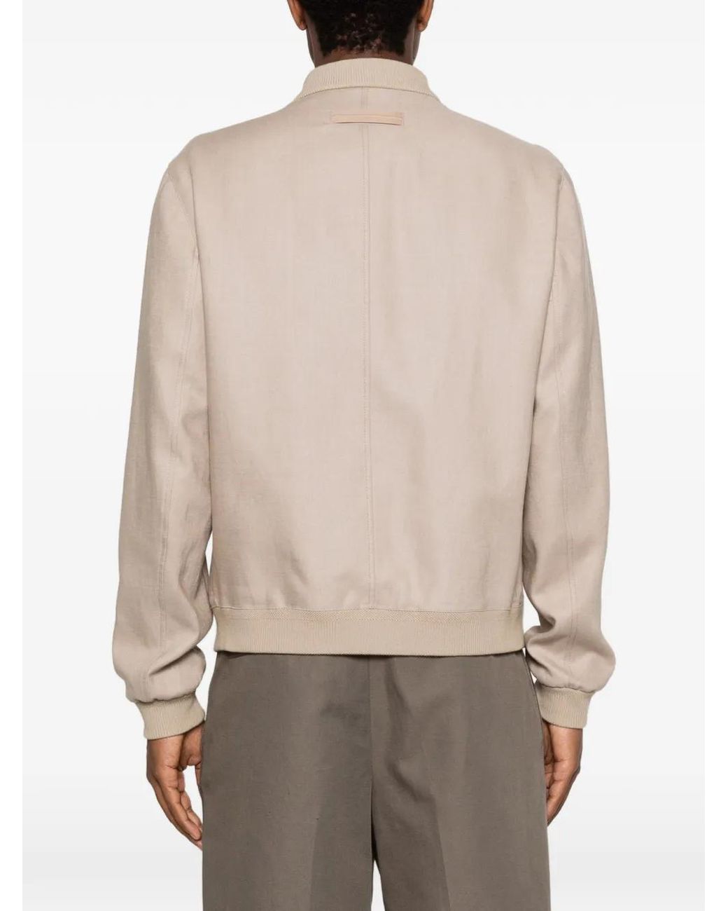Zegna Natural Linen Bomber Jacket for men