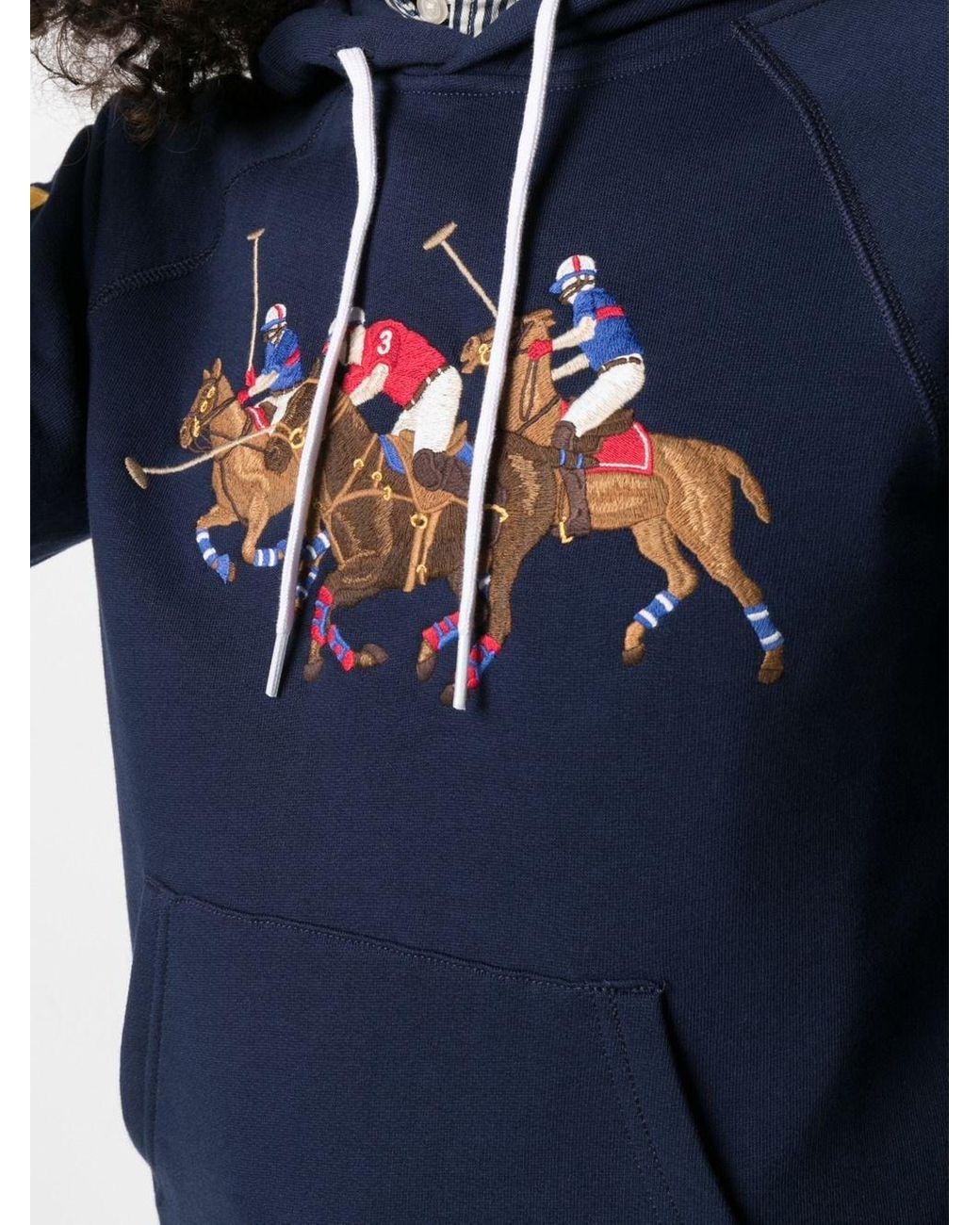Polo Ralph Lauren Racing Horses Hoodie in Blue | Lyst UK