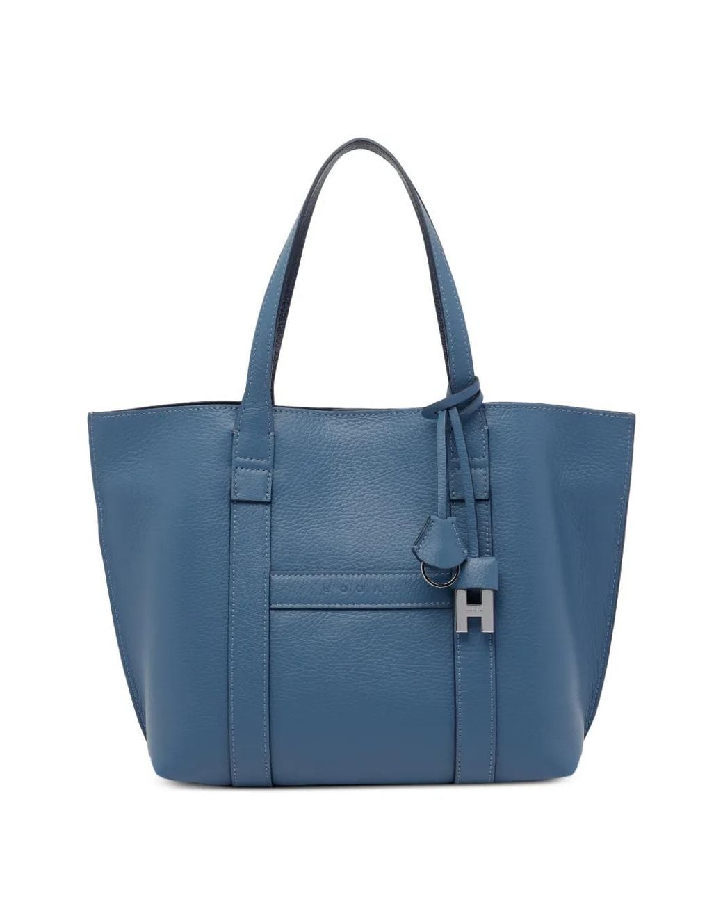 Hogan Blue Sac Cabas À Breloque Logo