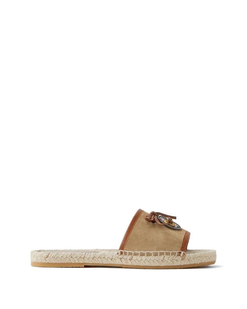 Versace Brown Lola Suede Flat Sandals