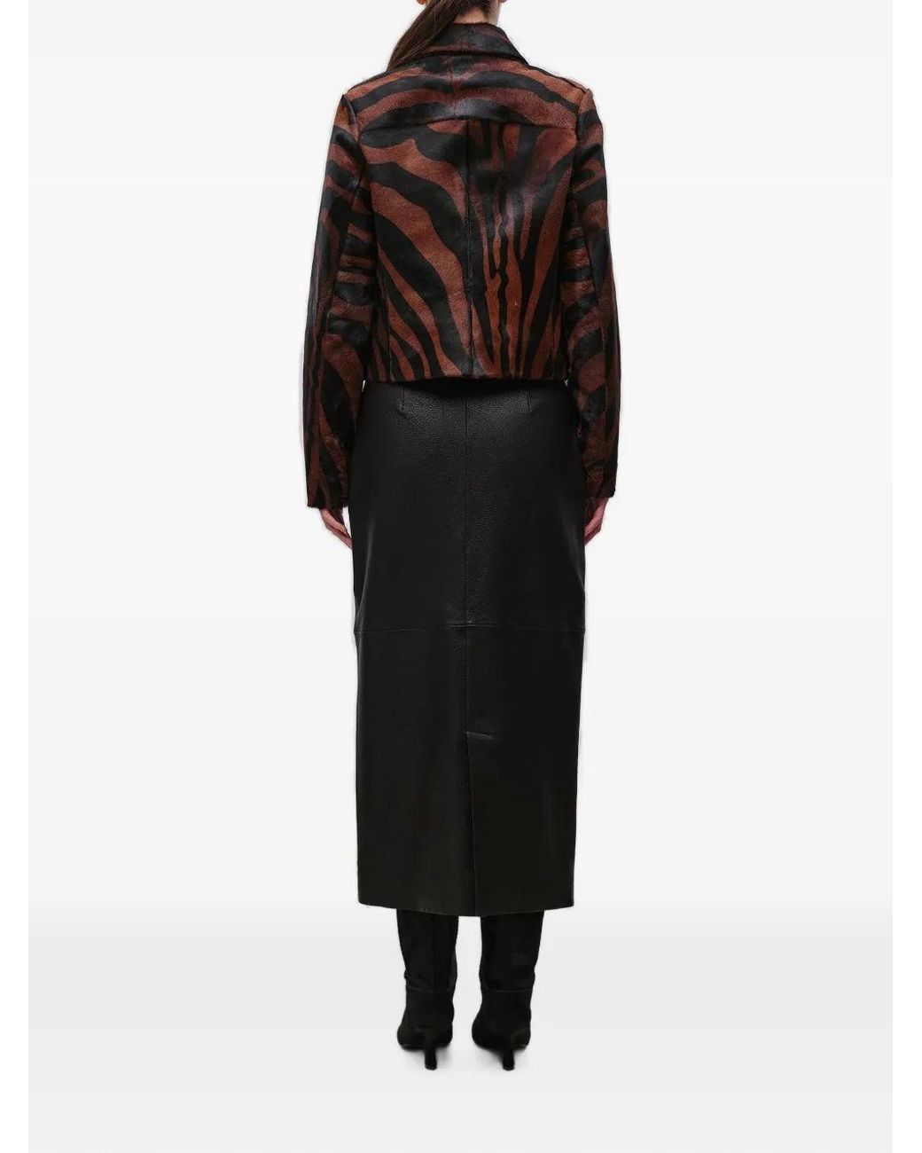 Jonathan Simkhai Black Daria Zebra-Print Jacket