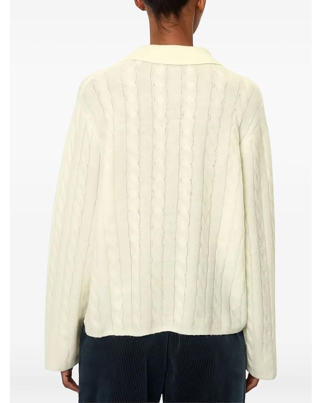 Marc O' Polo White Cable-Knit Sweater