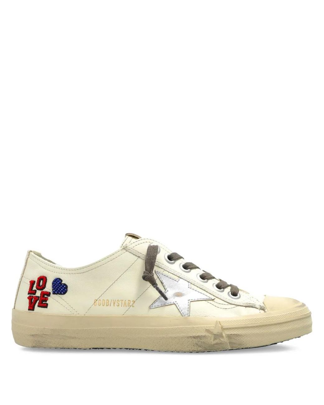 Golden Goose Deluxe Brand Natural V-Star Low Top Sneakers