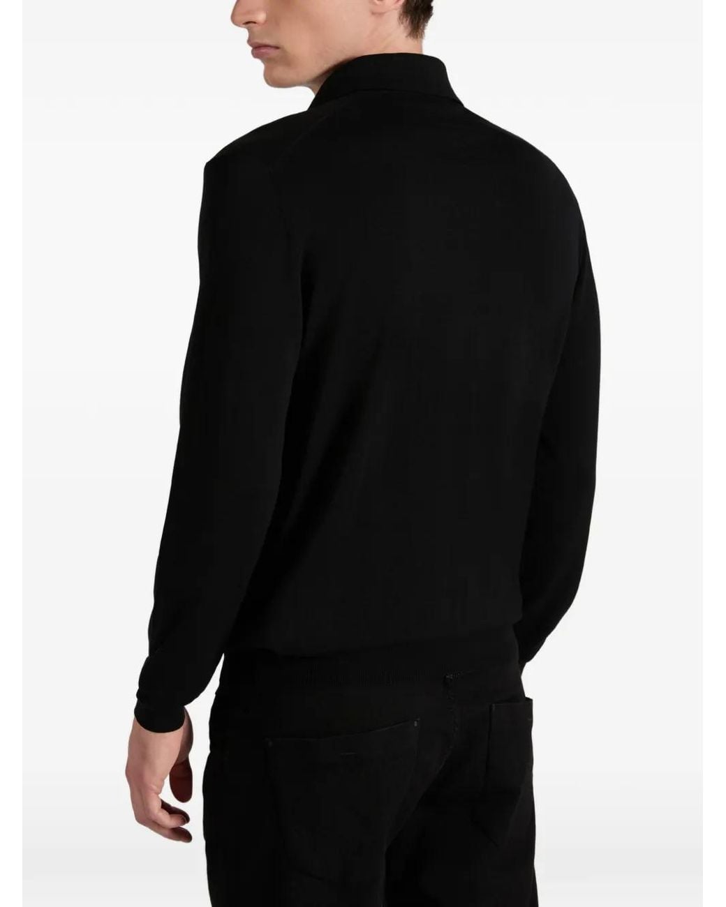 Zanone Black Buttoned Polo Shirt for men
