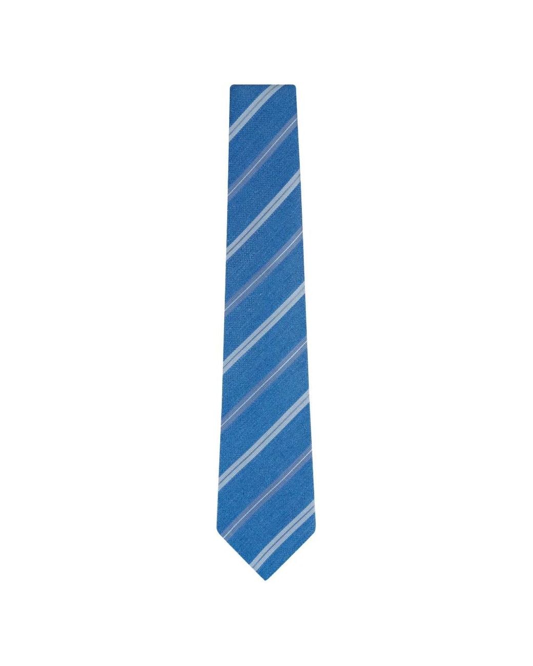Kiton Gestreifte Krawatte Aus Seide in Blue für Herren
