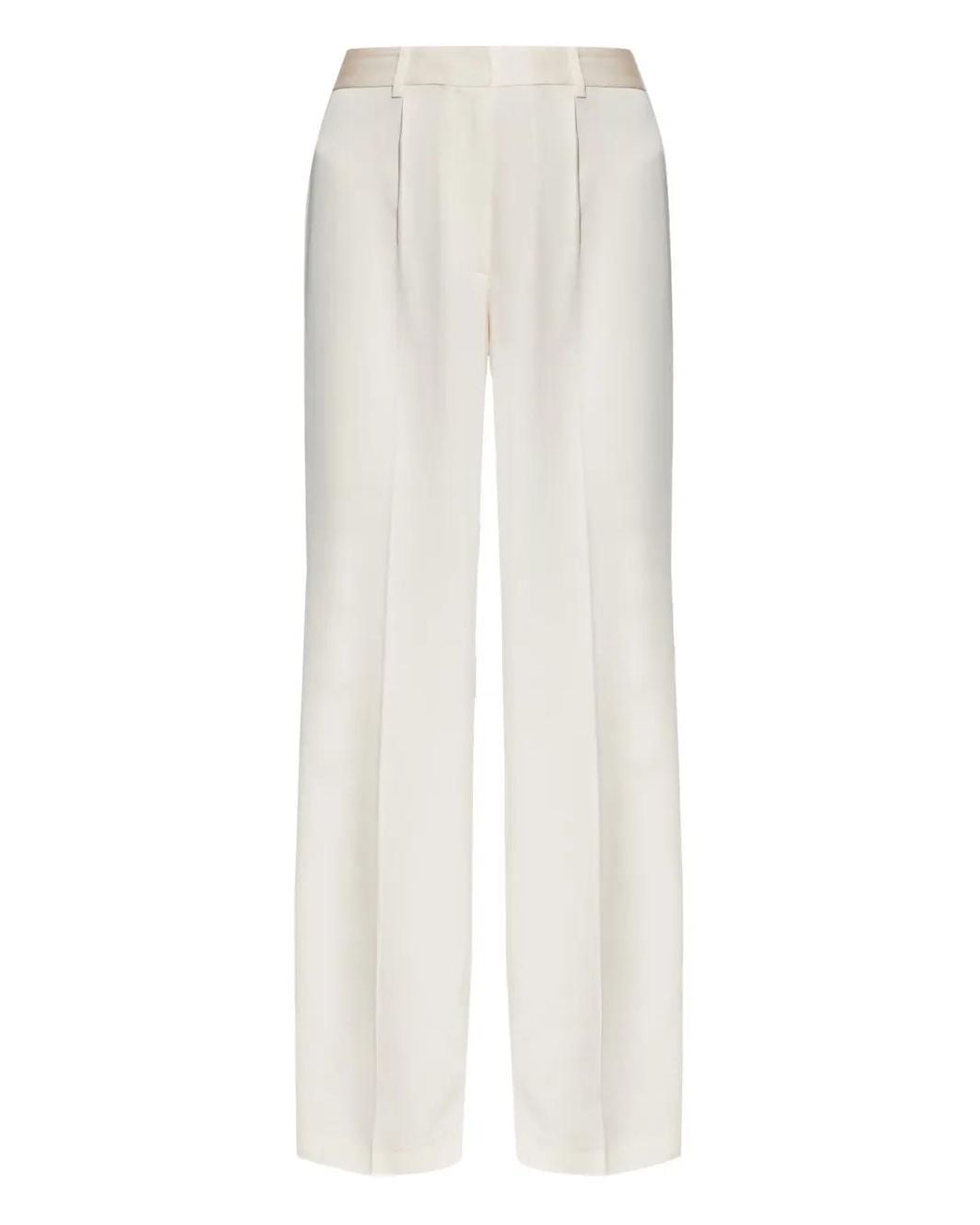 IRO White Satin-Finish Trousers