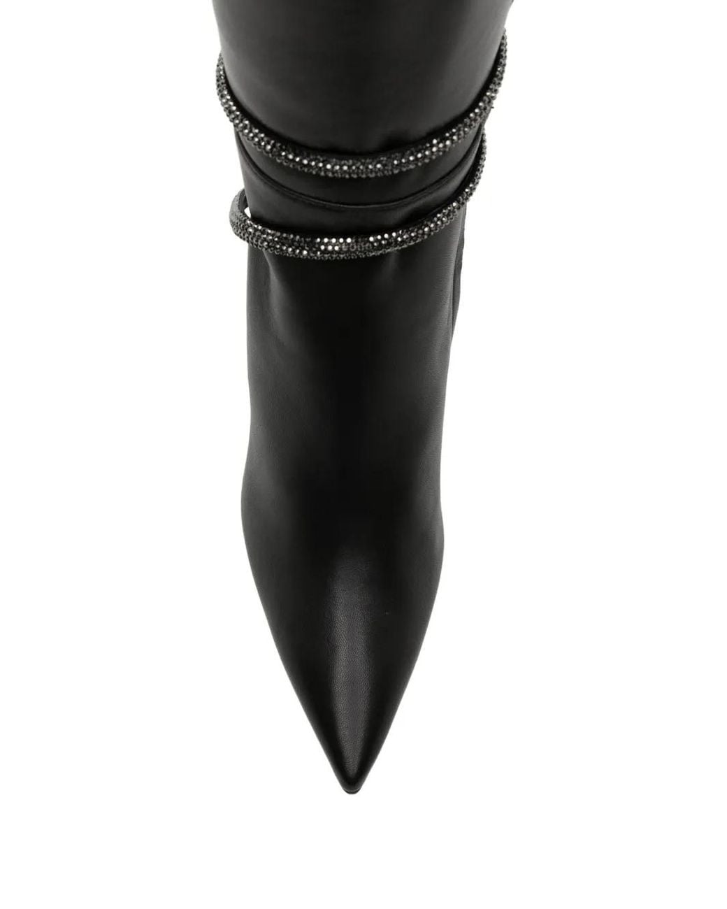 Rene Caovilla Black Bottines Cleo 85 Mm En Cuir