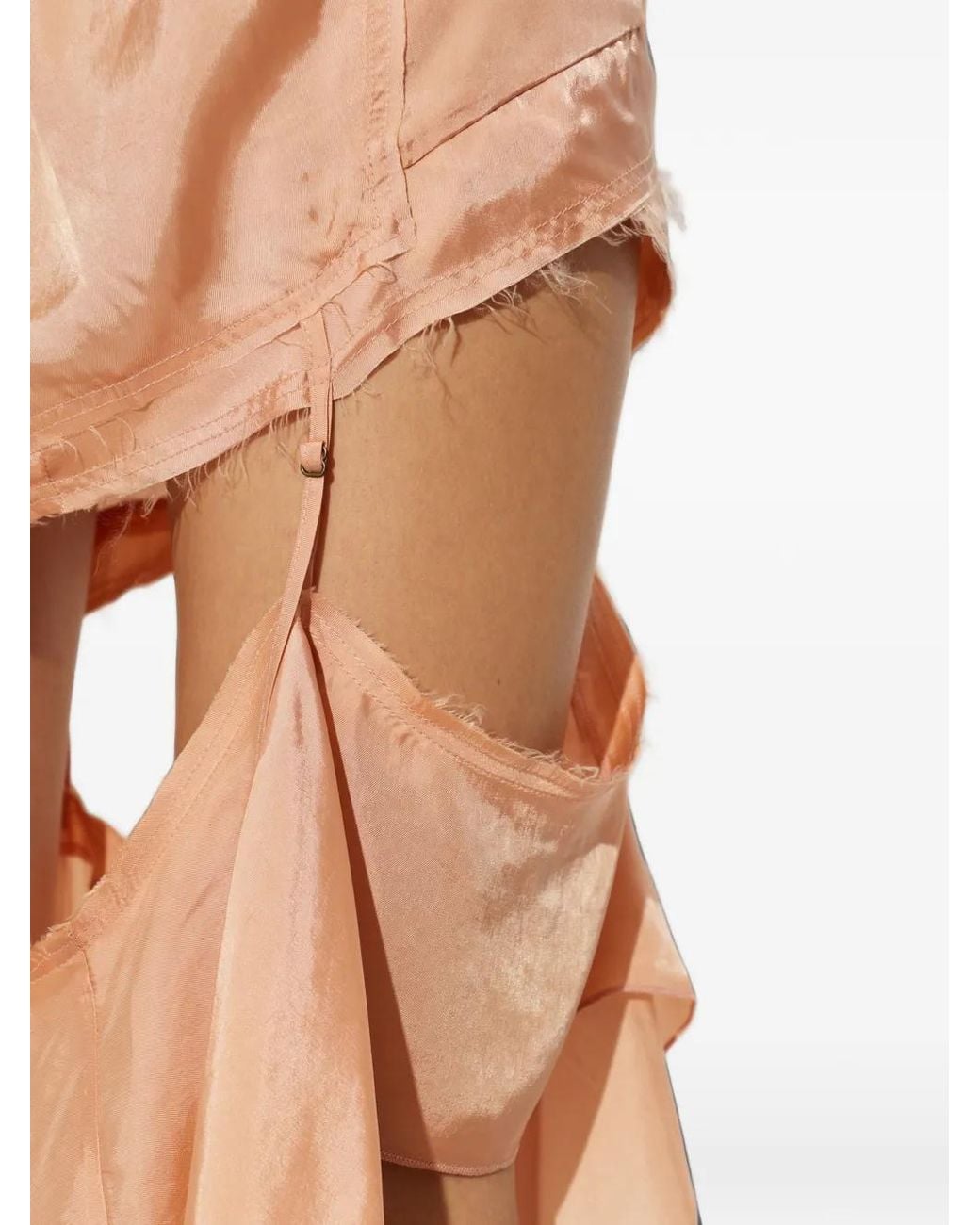 KNWLS White Beth Layered-Panel Asymmetric Skirt
