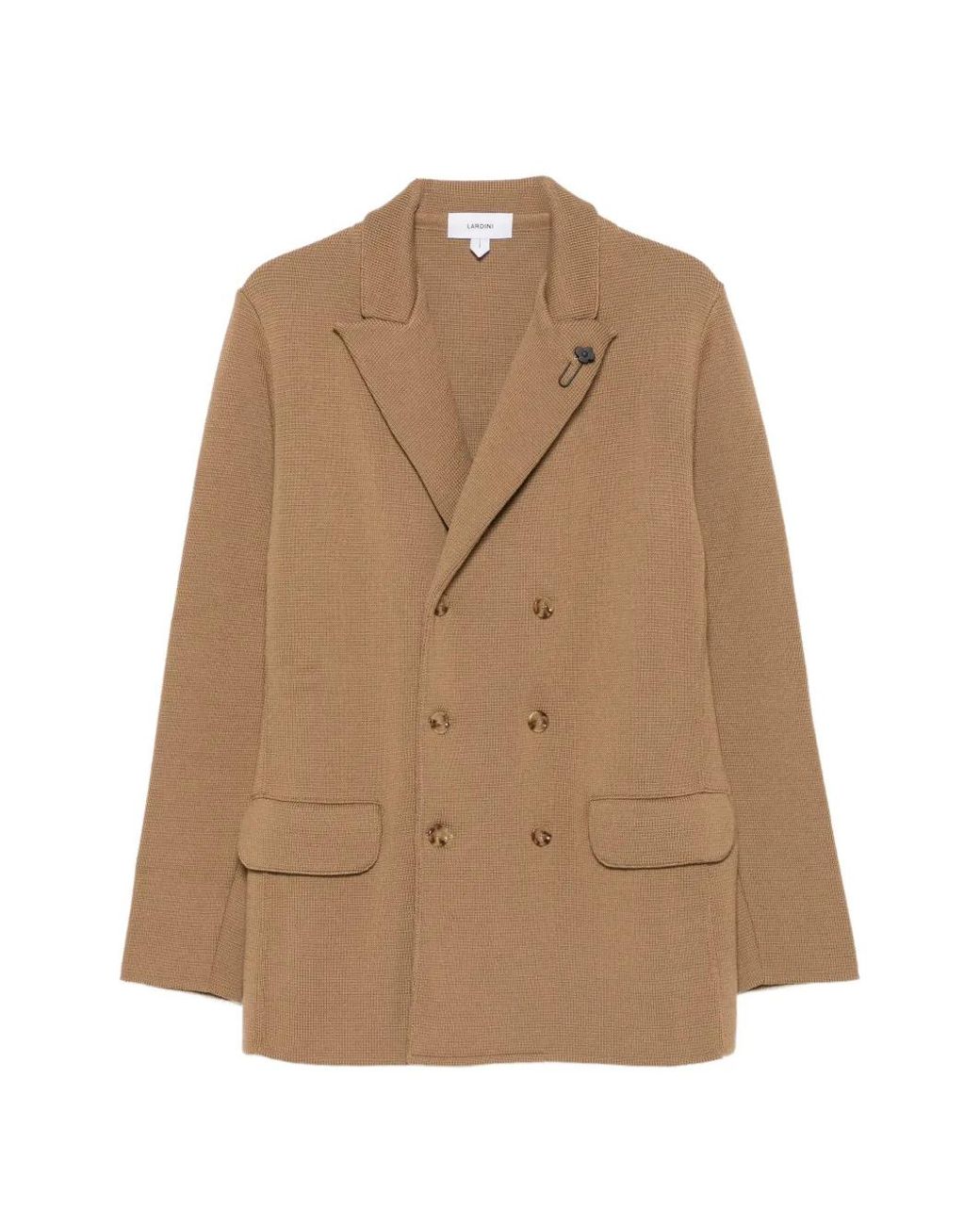 Lardini Natural Double-Breasted Peak-Lapel Jacket for men