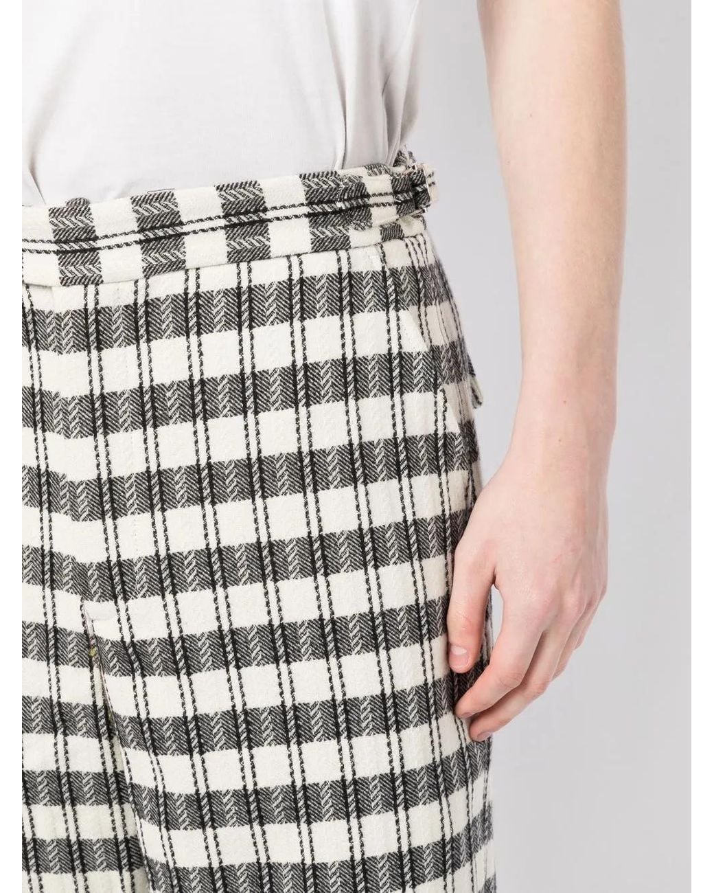 Bode Gray Geometric-Pattern Regular Trousers for men