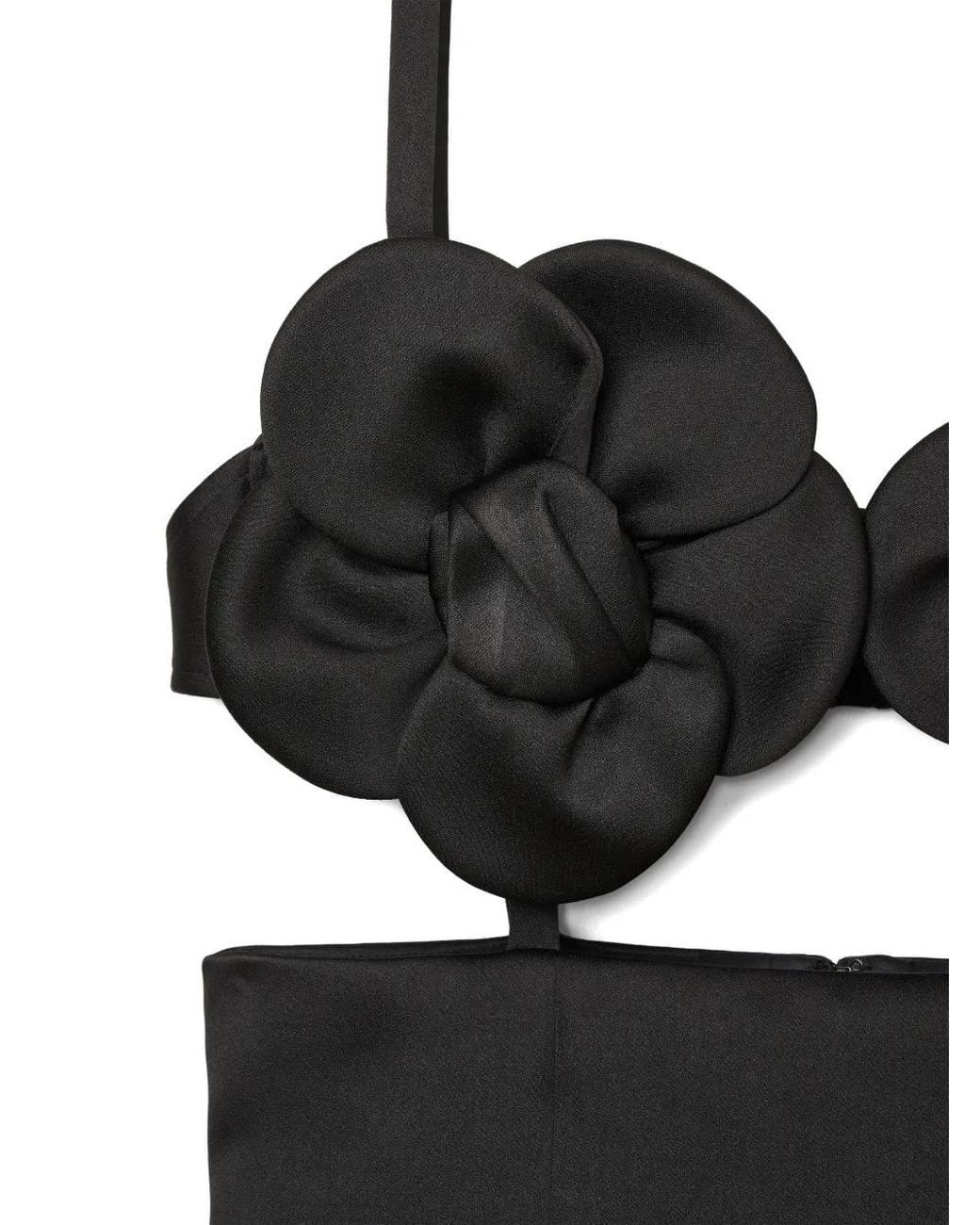 Marc Jacobs Black Satin Daisy Applique Dress