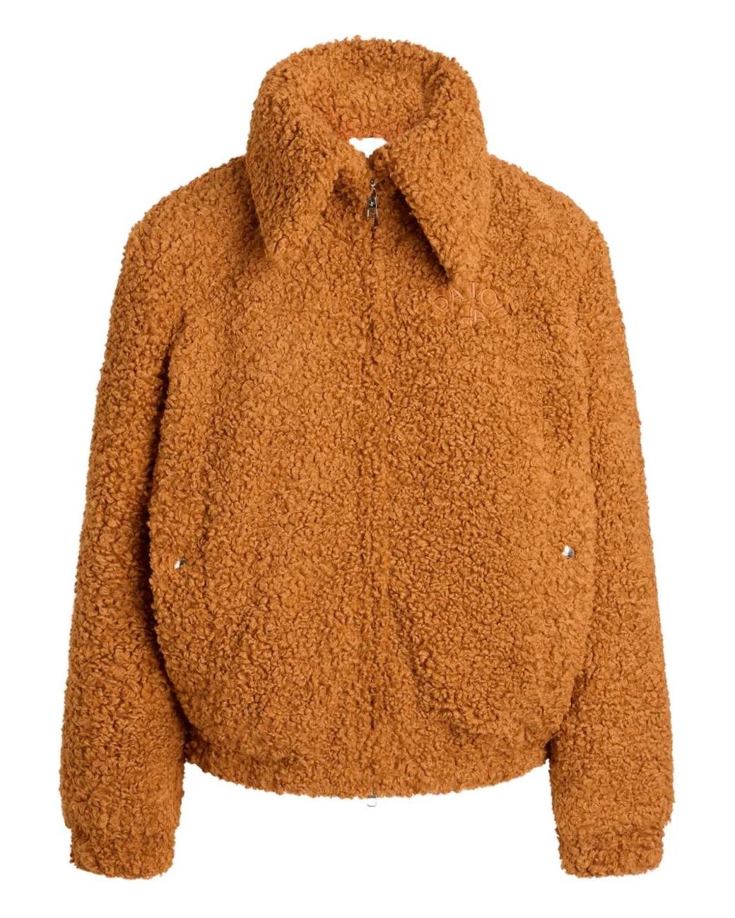 Patou Brown High-Neck Faux-Fur Bomber Jacket