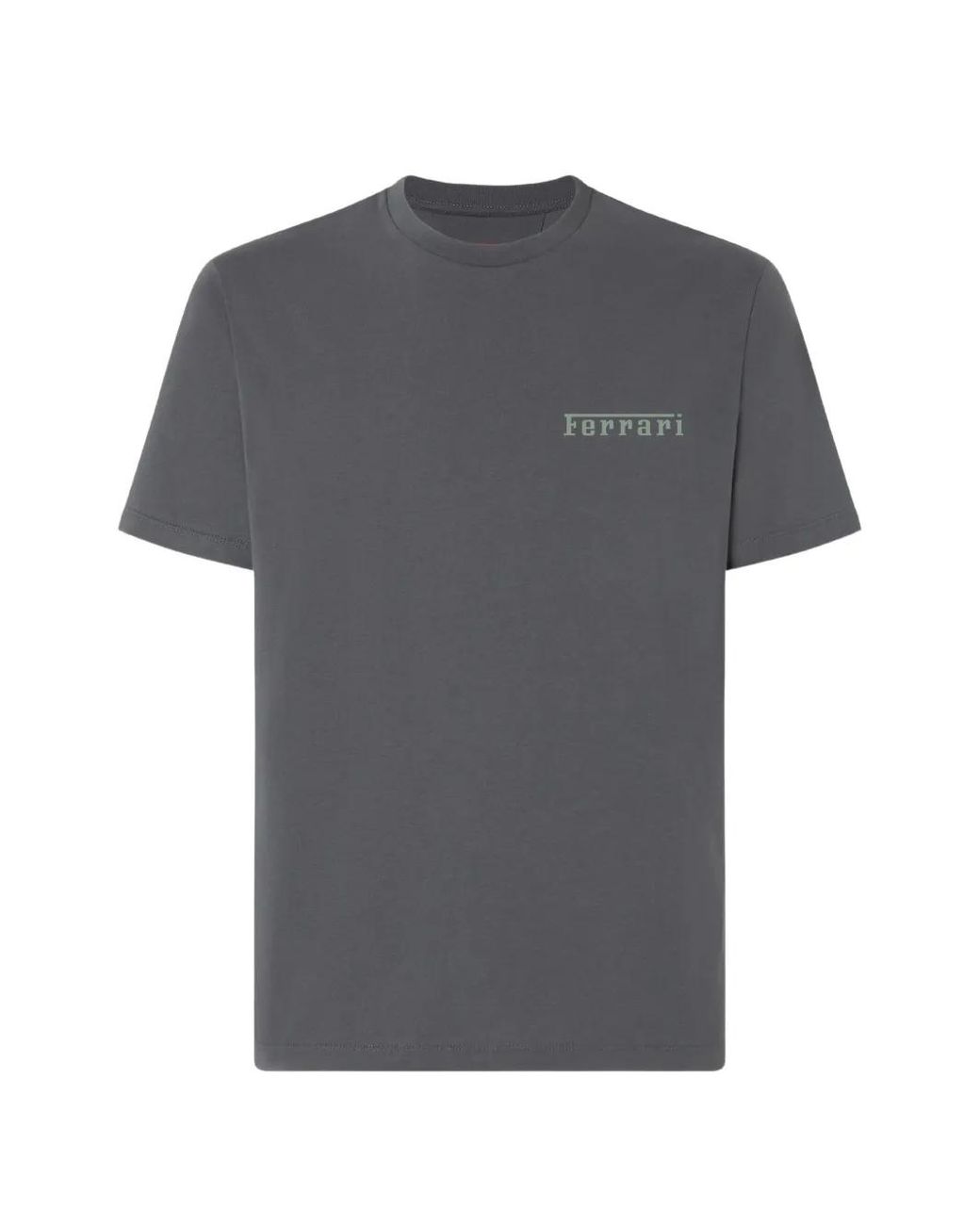 Ferrari Gray Logo-Print T-Shirt for men