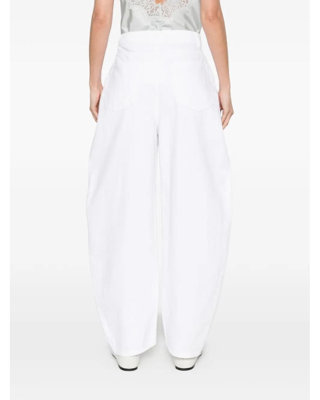 Rohe White Curved Wide-Leg Jeans