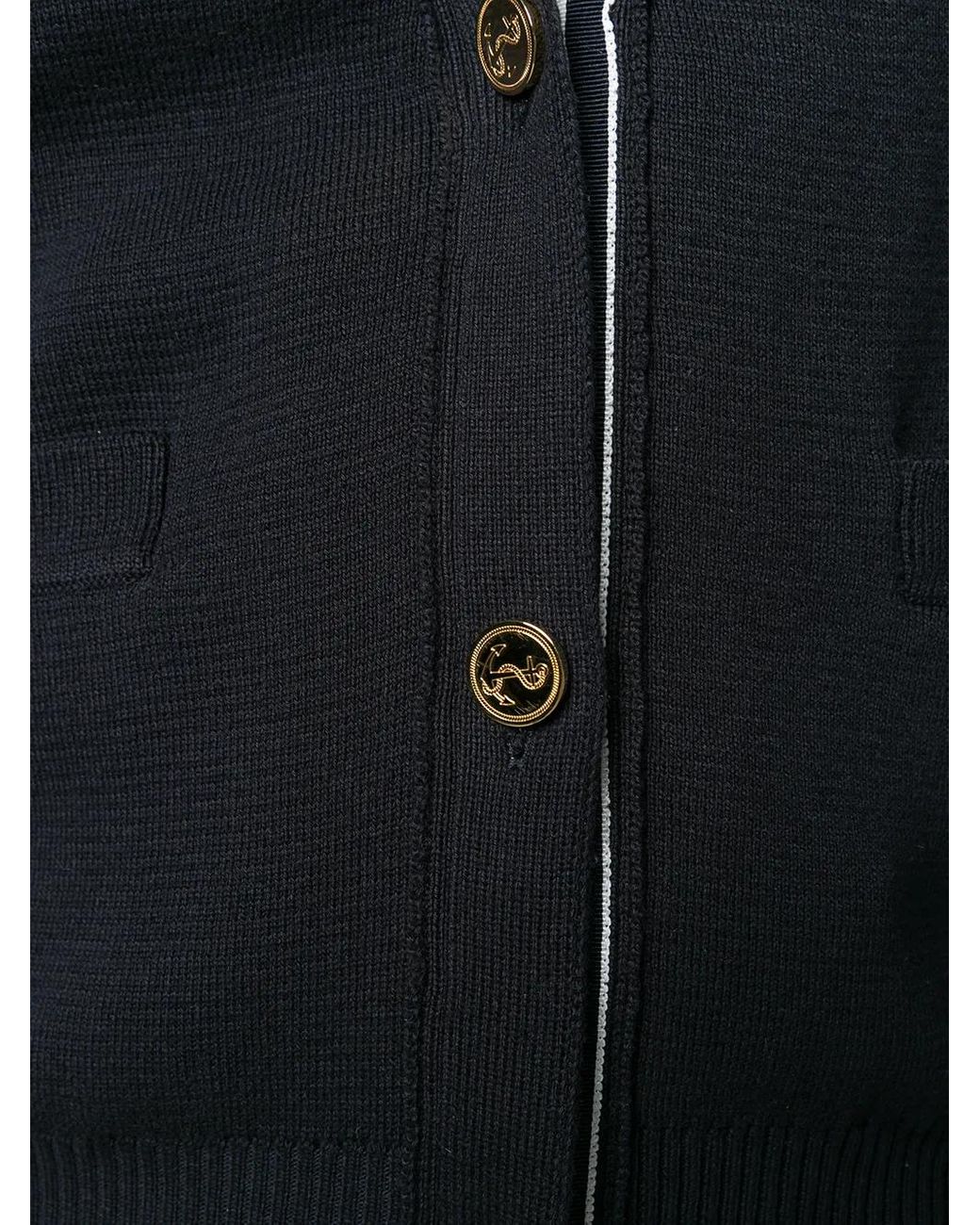 Thom Browne Blue Striped Sleeve Cardigan