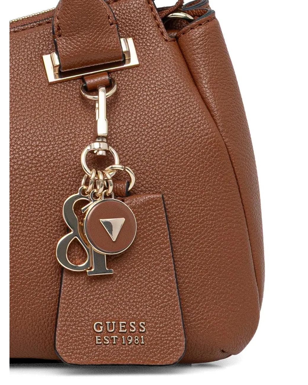 Guess Brown Evie Charms Appliquè Handbag