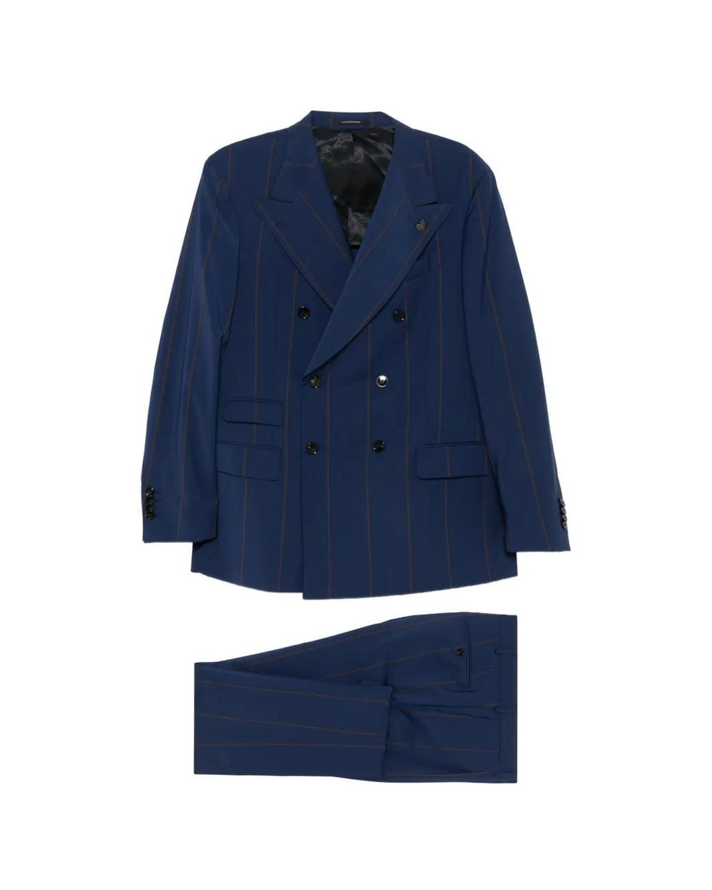 Gabriele Pasini Blue Striped Double-Breasted Suit for men