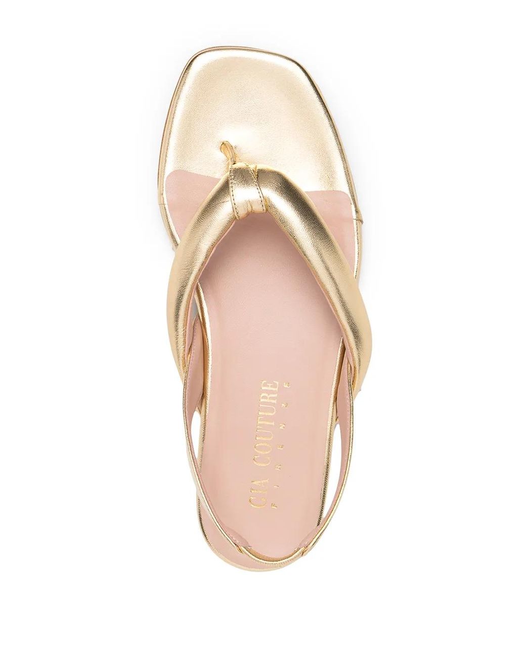 Gia Borghini Natural Thong Strap Slingback Sandals