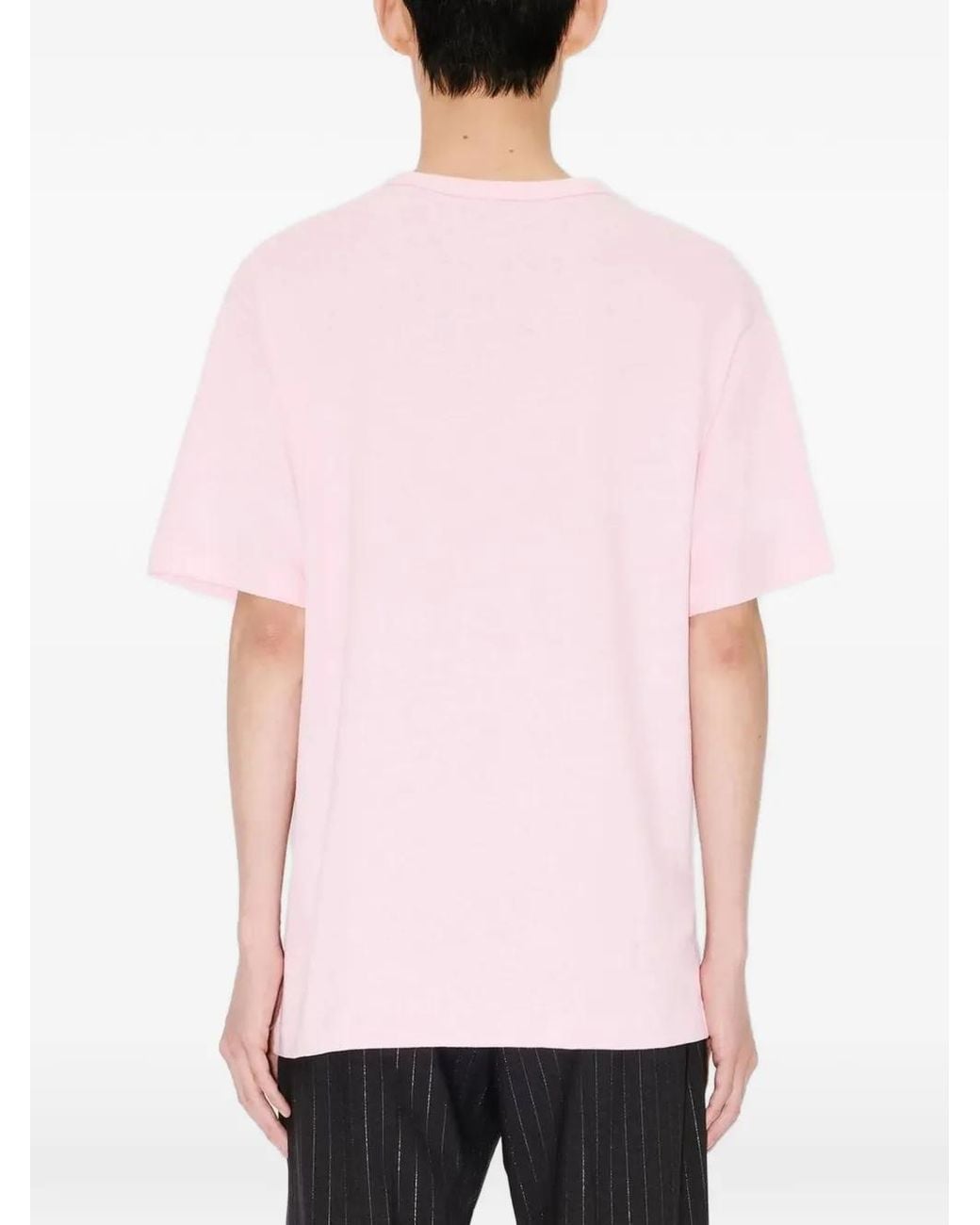 KENZO Pink Logo-Embroidered T-Shirt for men