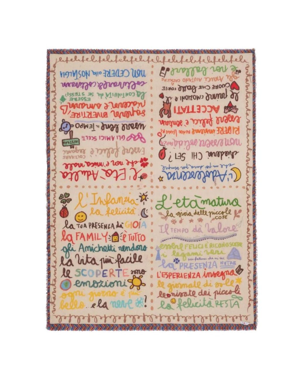 Faliero Sarti Pink X Short Love Message La Family Graphic-Print Fringed Scarf