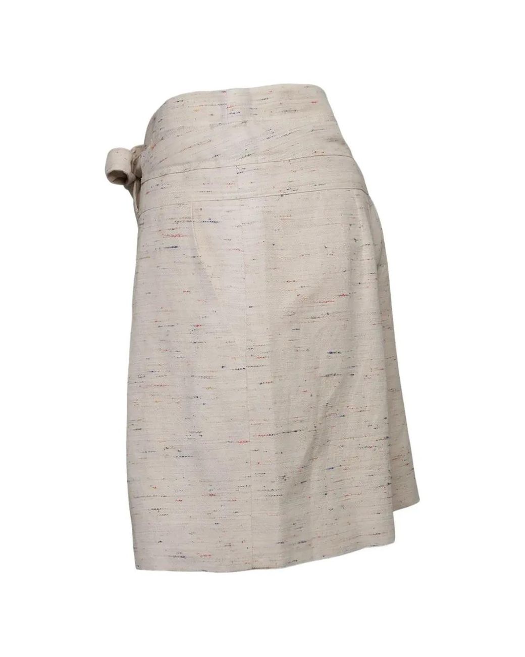 Chloé Gray Bow-Detail Pleated Shorts