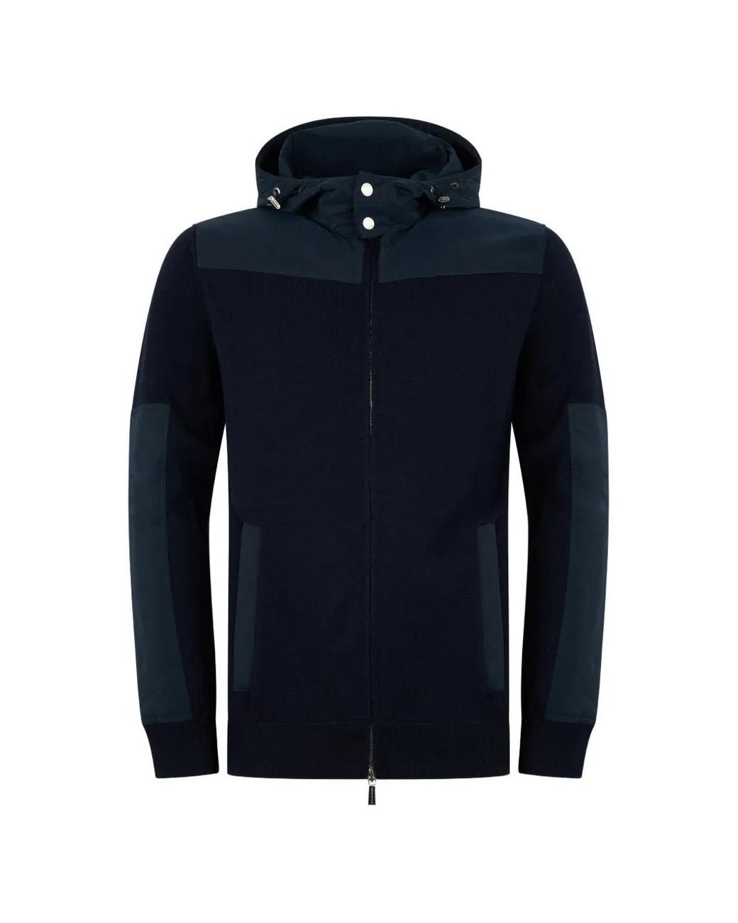 Moorer Blue Brugnoli Zip-Up Hooded Jacket for men