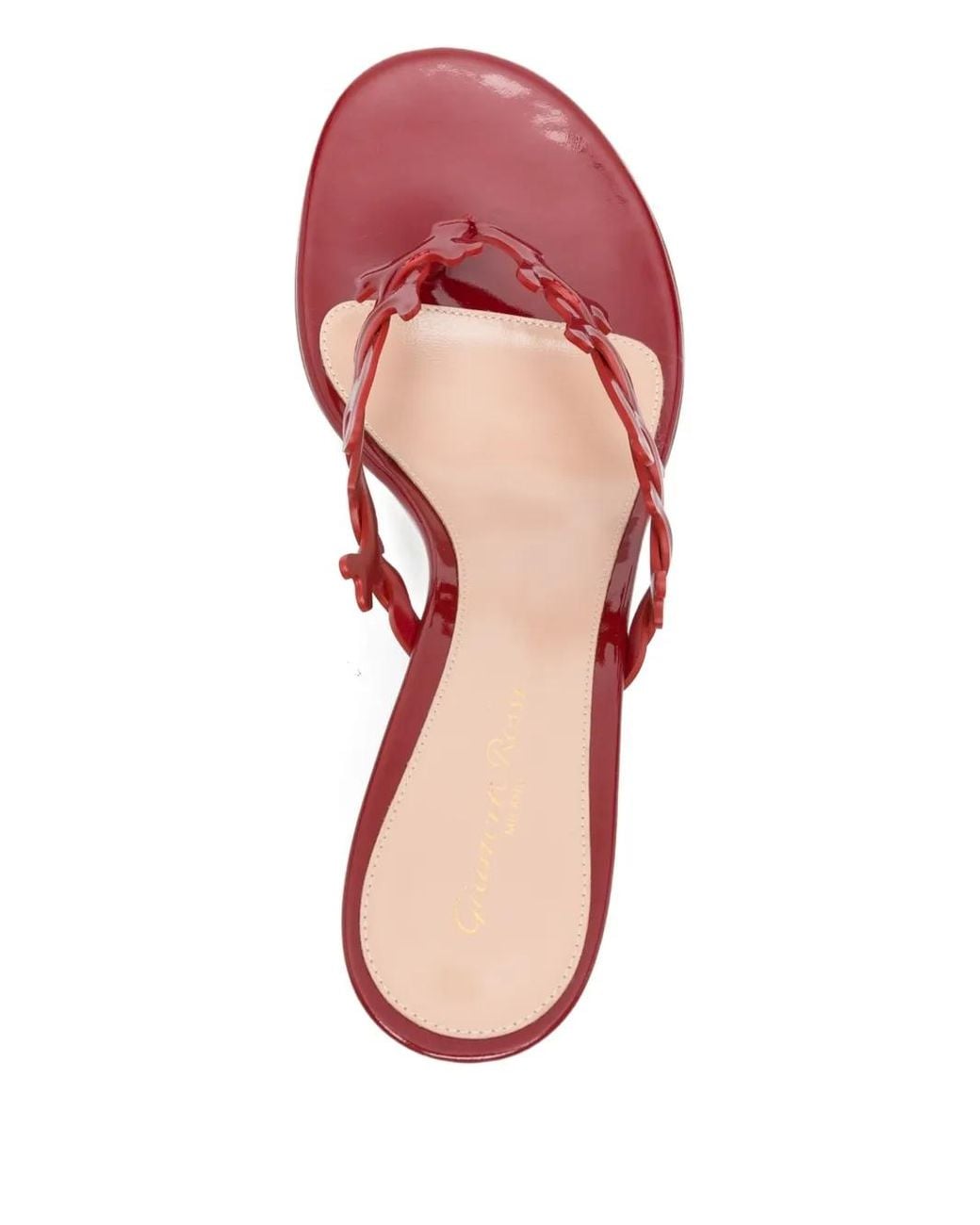 Gianvito Rossi Pink Ocean Patent Leather Sandals