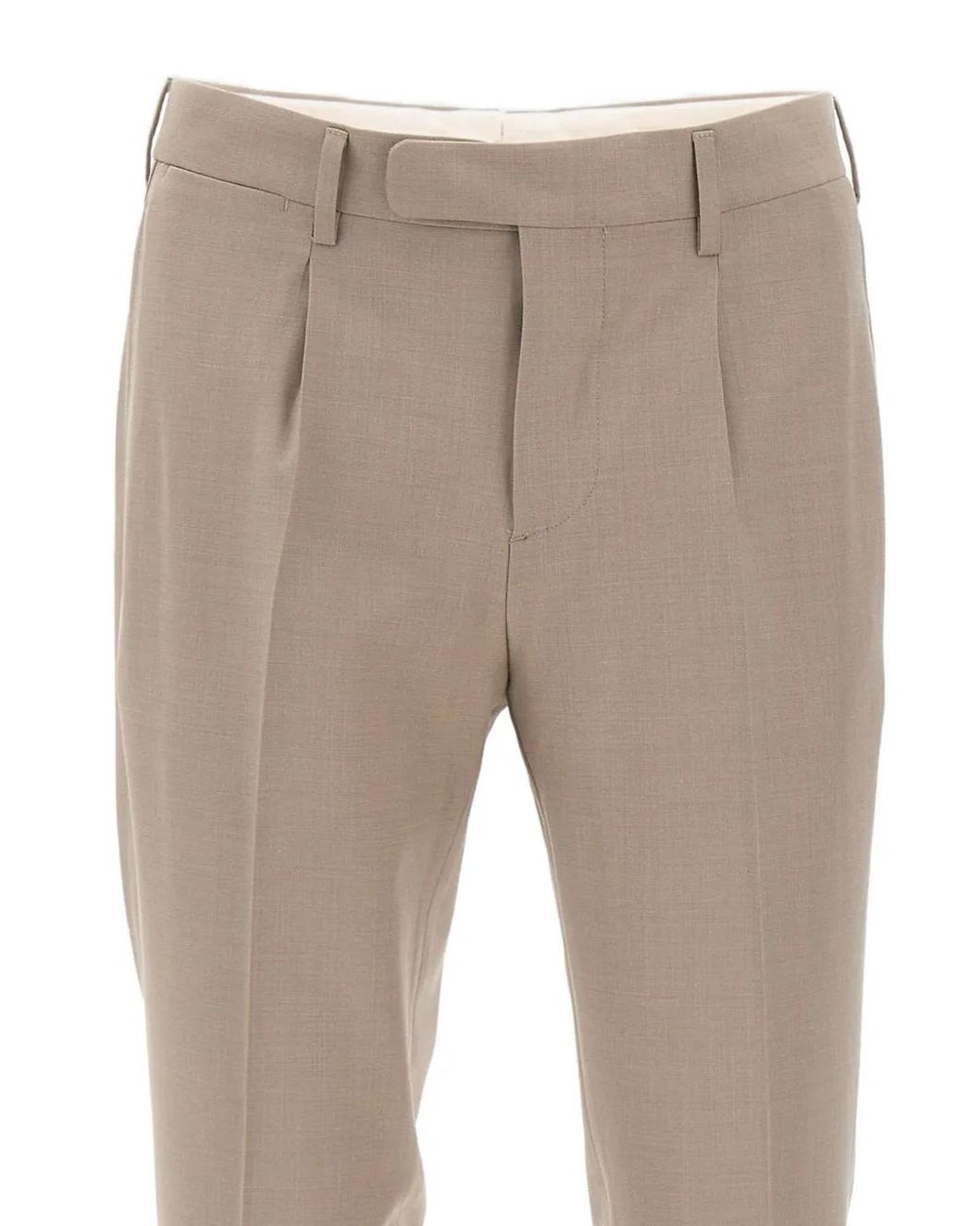 Devore Gray Pleated-Details Trousers for men