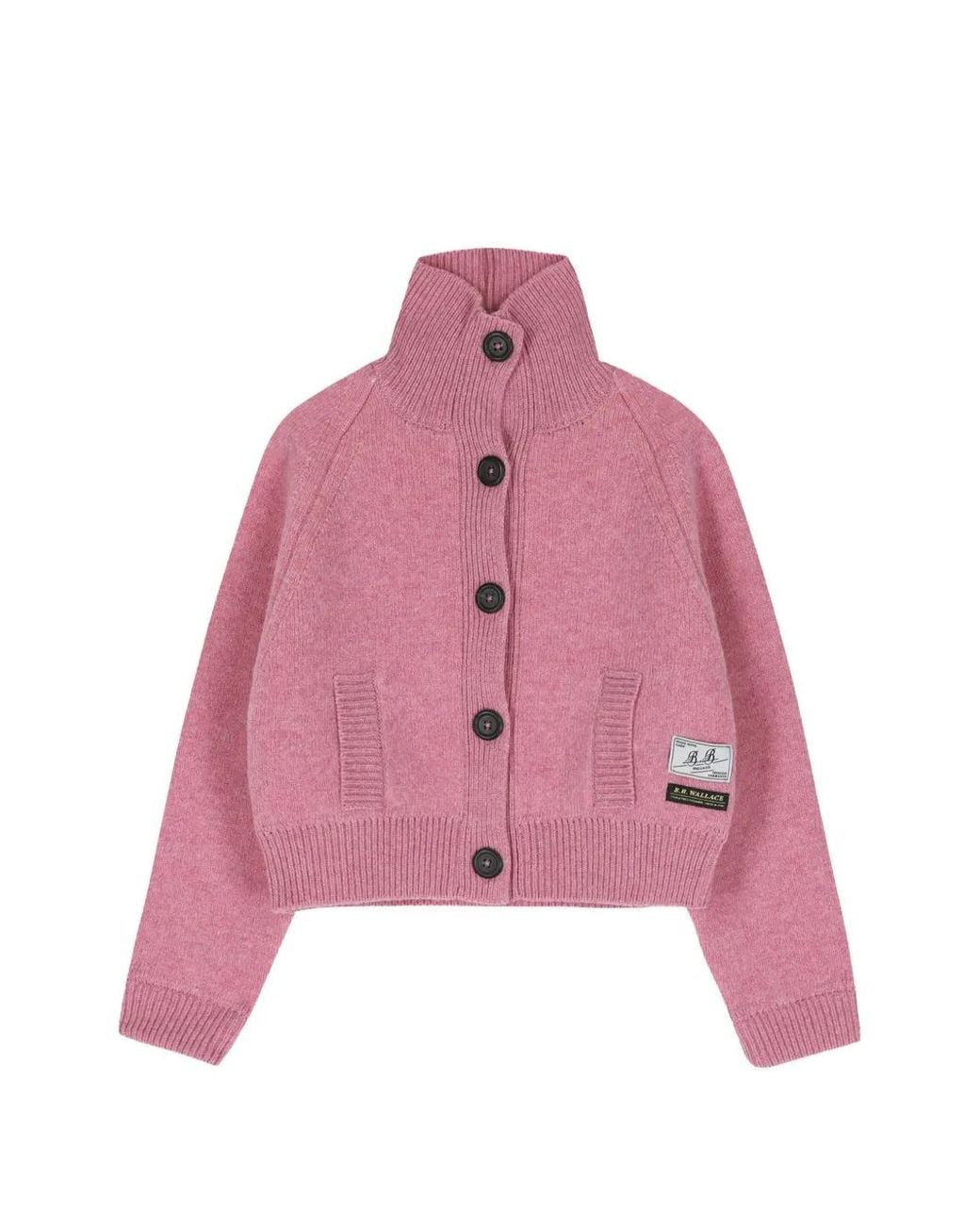B.B. Wallace Pink Turtleneck Double-Layer Cardigan