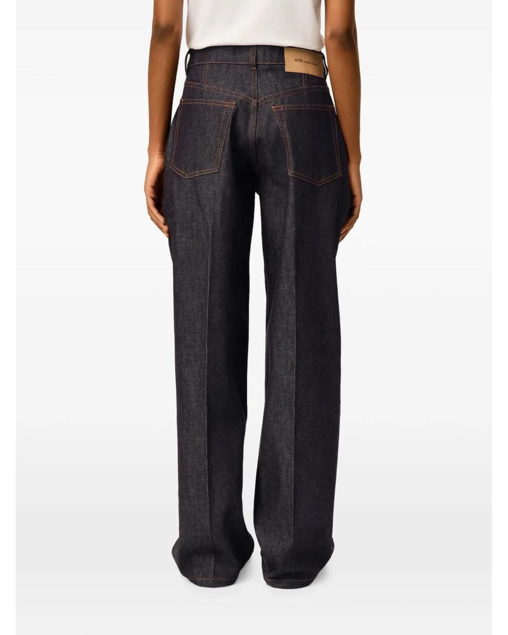 AMI Blue Balloon-Fit Cotton Jeans
