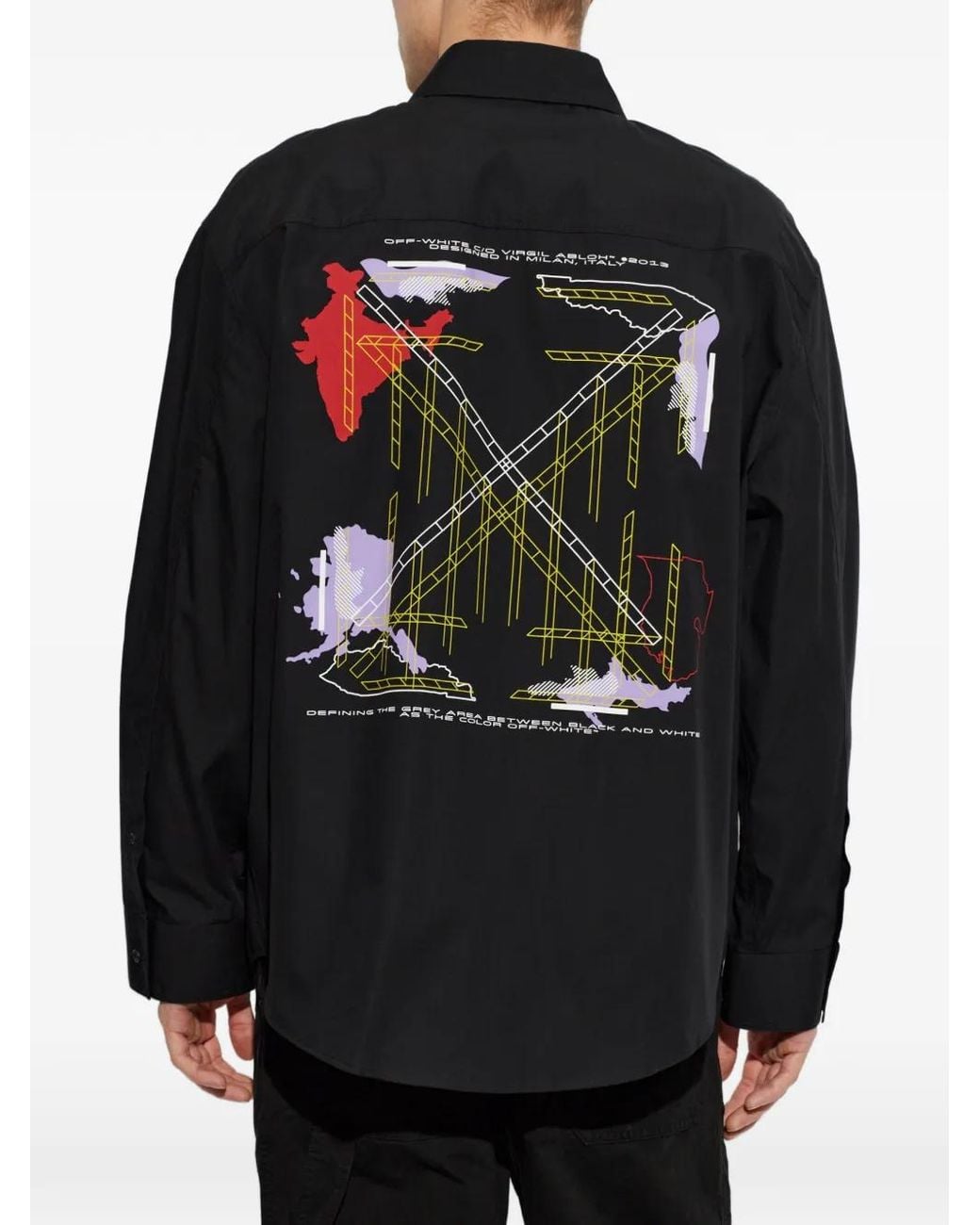 Off-White c/o Virgil Abloh Blue Chemise En Coton À Logo Imprimé for men
