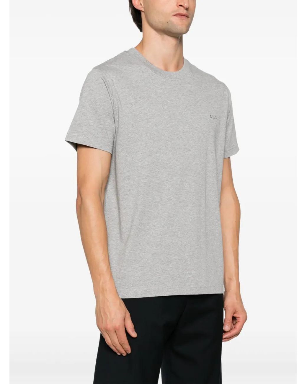 Camiseta con logo bordado A.P.C. de color Gray