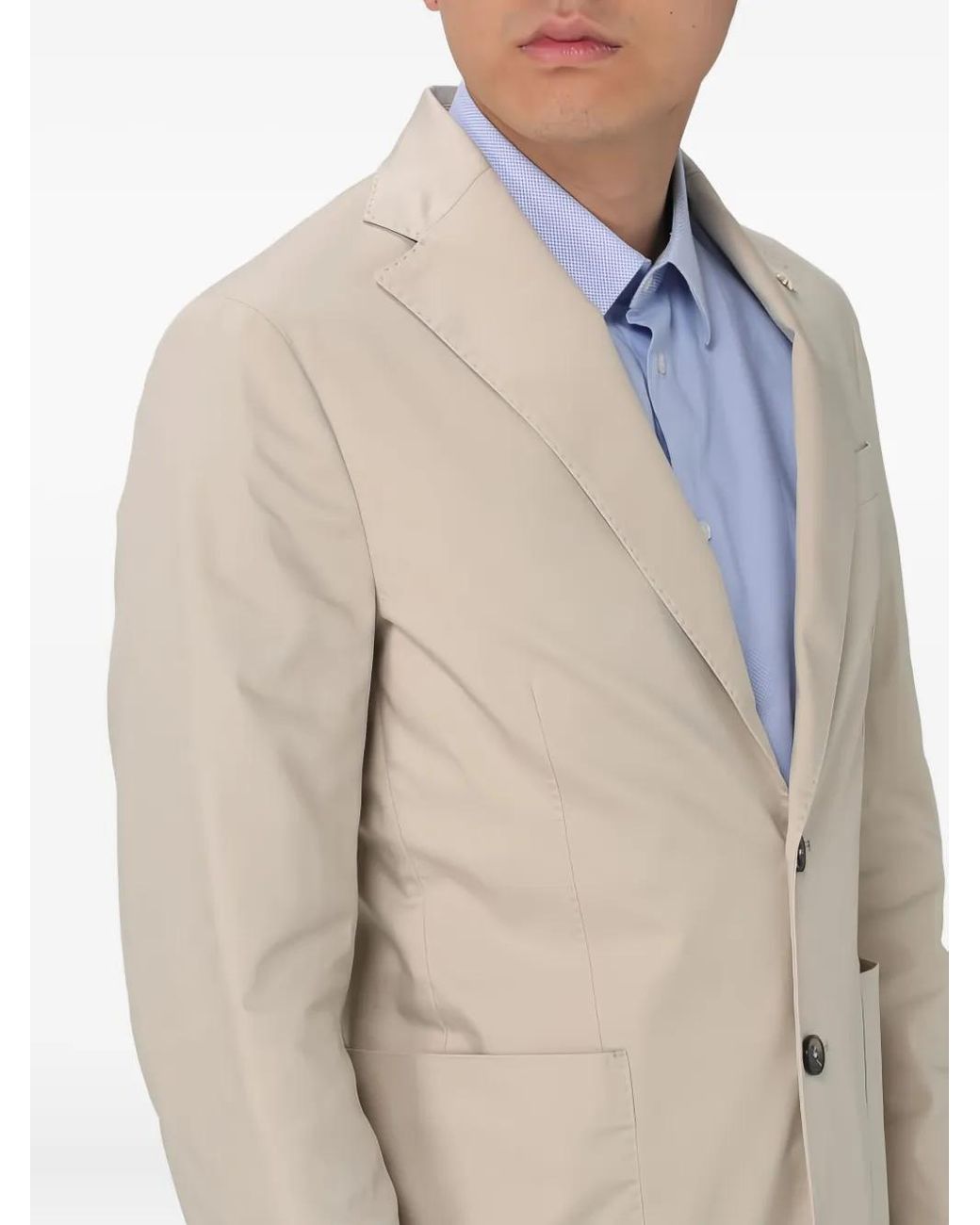 Manuel Ritz Natural Two-Button Patch-Pocket Blazer for men