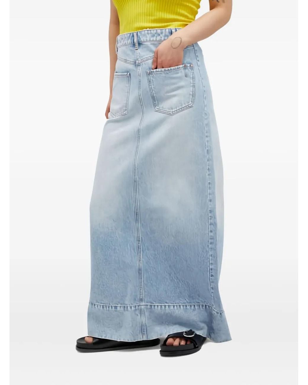 Sportmax Blue Patch-Pocket Maxi Skirt